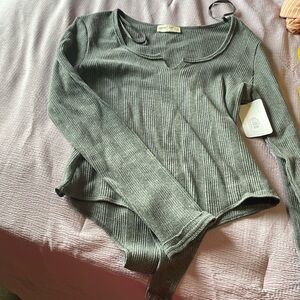Gray sweater bodysuit